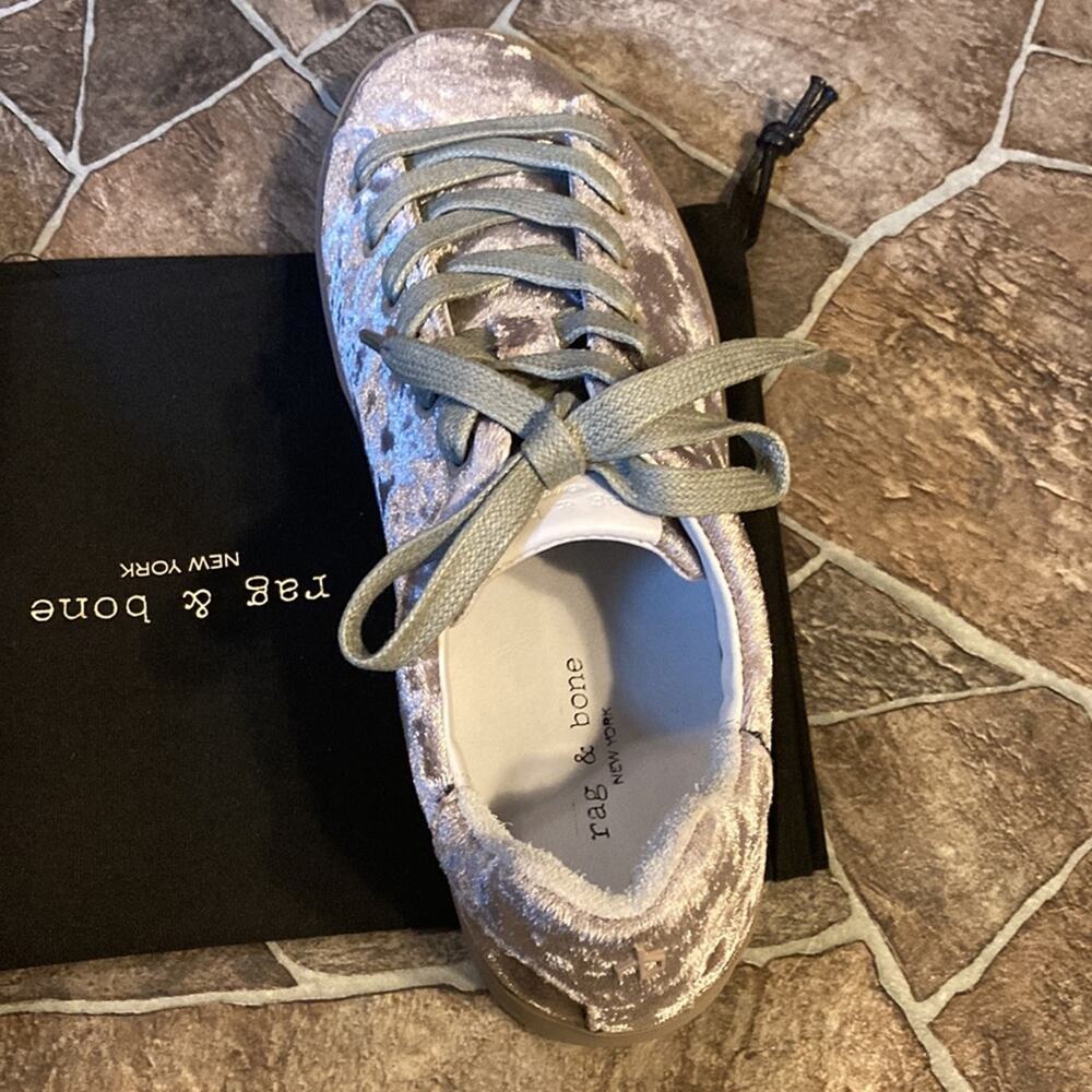 New Rag & Bone | RB1 Low Top Sneakers Sz 6.5 in Dove Velvet - Picture 7 of 16